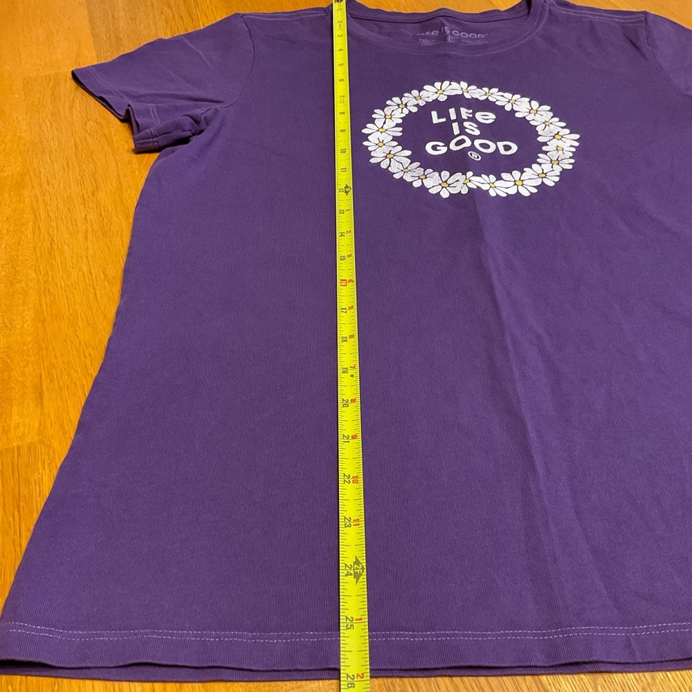 Life is good Women’s Crushed Tee Size Large Classic Crewneck 100% Cotton purple - Picture 8 of 9